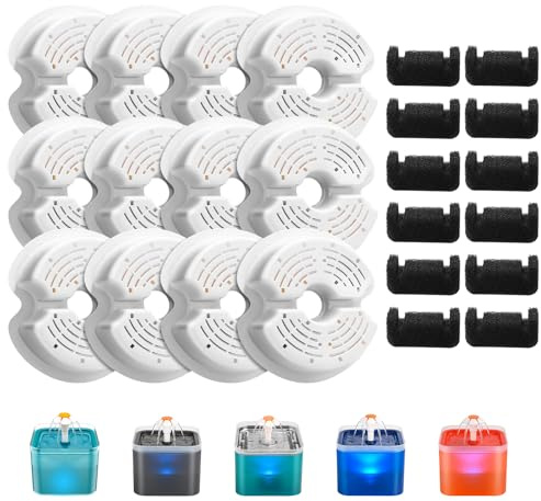 AONBOY Filtro para fuente de gato, 12+12 filtros de espuma, múltiple, adecuado para F2