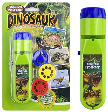 MeoZynxadril Lampe Torche et Projecteur Dinosaure, Projecteur Enfant Torche avec 3 Disques, 24 images, Lampe Dinosaure, Projecteur Histoire Enfant, Jouet Éducatif pour Garçons Et Filles