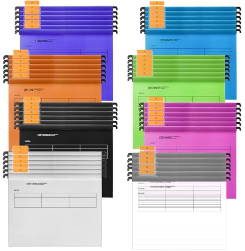 Toowood 50PCS A4 Suspension Files, PP Material Hanging Clip Fast Labor Folder Hanging Labor Clip (8 Colors)
