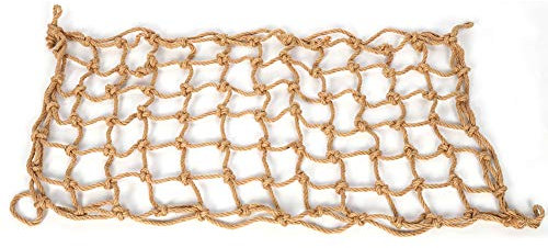 Gavigain 95x48cm Hemp Rope Climbing Net, Sturdy and Safe Material, Promotes Physical and Mental Health, for Medium to Large Parrots, Parrot Play Gym Accessory