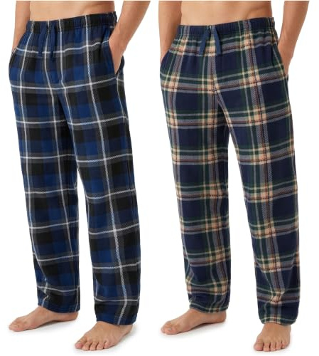 Få trendiga pyjamasbyxor för män och tonåringar, paket med 2 pyjamasbyxor, myskläder och nattkläder, rutiga designunderdelar, gåvor för män