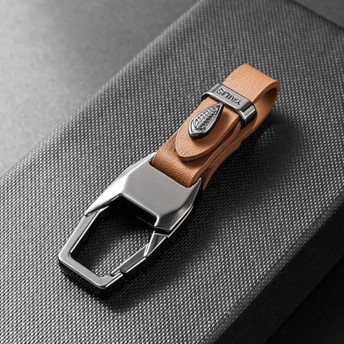 Ygjuetd Porte-clés de Voiture,Porte-clés de Voiture,Accessoires pour clés de Voiture,pour VW Transporter T5/T6/6.1,[Cognac] tin Square Buckle
