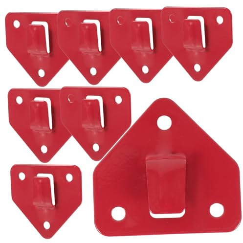 DECOMELODY Support Mural pour Extincteur 8 Crochets Fixation en Acier Rouge pour Extincteurs Jusqu'à 6kg Support Triangulaire pour Installation Espaces Commerciaux