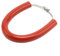 Protezione termica per scarico moto, 33 mm, realizzata in silicone resistente alle alte temperature per un'efficace riduzione del calore (rosso)
