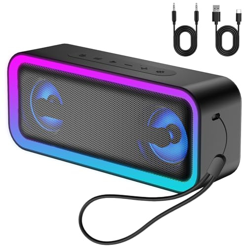 IKT Bluetooth Speaker, 40W Loud Stereo Sound Portable Speaker, 30Hrs Playtime, Speakers Wireless Bluetooth 5.4, Deep Bass,TWS Pairing, 7 RGB lights, IPX7 Waterproof, Speakers for Home/Party/Outdoor