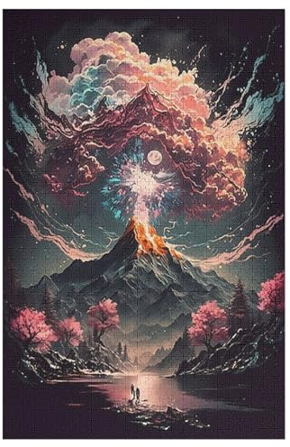 Kirsche Blossom Japan Art Holzpuzzle 1000 Teile, Knobelspiele Für Erwachsene, Teenager, Puzzles Unmögliche - Kinder Puzzle Zimmer Deko 78×53cm