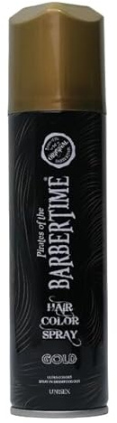 BARBERTIME Haarfarbespray 150 ml | Temporäre Haarfarbe für Kinder & Erwachsene | Leicht auswaschbar | Für Halloween, Cosplay, Festival & Party | Farbintensives Styling ohne Dauerfärbung (Gold)