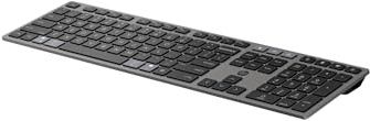 HP 725 - Keyboard and Mouse Set - Multifunctional, Rechargeable, Powered with Super Capacitor - Full Size - Wireless - Bluetooth, 2.4GHz - GB - Nightcase Black - Smart Buy