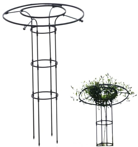 47.2 Tall Garden Obelisk Trellis, Umbrella-shape 3-tier Garden Trellis, Steel Plant Indoor, DIY for Climbing Plants Outdoor, For Climbing Plants Outdoor, Obelisk Trelli