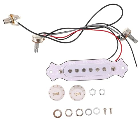 FRCOLOR Pickup per Chitarra Acustica a 6 Corde Manopole di Controllo, Risposta in Frequenza Ampia e Suono ad Alta Fedeltà, Materiale Plastico e Metallo per Concerti e Creazioni