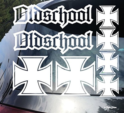 OLDSCHOOL AUFKLEBER SET IRON CROSS eiserners Kreuz Aufkleber Arme Bundeswehr Armi US Style Ratstyle Sticker