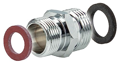 tecuro Reduzierstück M15/1 Außengewinde x 3/8 Zoll Außengewinde MS-verchromt