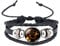Caimeytie Braided Bracelet Adjustable Constellation Signs of Zodiac Clear Glass Charm Time Gems Serie-Leo
