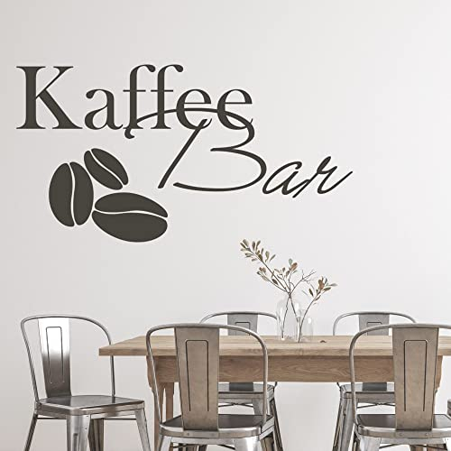 GRAZDesign Wandtattoo Kaffee Bar Kaffeebohnen | Wandaufkleber Küche selbstklebend - 57x30cm / 070 schwarz