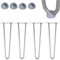 Melko 4 Stück Hairpin Legs Haarnadel Tischbeine aus 12 mm Stahl Tischfuß inkl. Bodenschoner | Höhe 71 cm, 2 Streben, Stahl