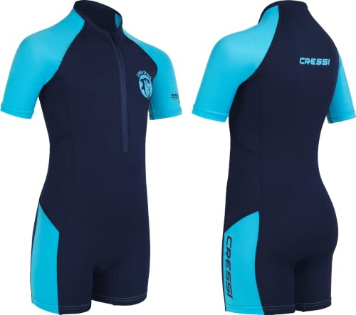 Cressi Shorty Neoprenanzug Kinder, UV, Dunkelblau/Hellblau, 3/4 Jahre