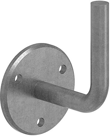 Fenau | Staffa per corrimano | con tondo 70x6 mm | per saldatura | Acciaio, grezzo | Staffa per corrimano in ferro battuto per balcone o ringhiera scale