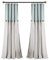 Lush Decor Fenstervorhang aus Leinen, mit Knöpfen, Baumwollmischung, Blau & Cremefarben, 40 W x 84 L (Pack of 1)