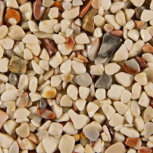 Terralith Steinteppich Marmor Komplett-Set für 1qm - Körnung: fein - 2-4mm mit Polyurethan Bindemittel - für Außen in natur (colorato due)