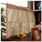 HHXD Landhausstil Spitze Vorhang Vintage Leinen Küchen Scheibengardinen Beige Bistrogardine Kurzstore Gardine Häkeln Kurzgardine Romantisch Deko / 1 Stück / W200cm×H60cm