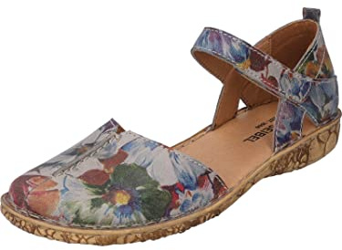 Josef Seibel Damen Riemchensandalen Rosalie 42,Weite G (Normal),Sandaletten,Sommersandalen,bequem,flach,Sommerschuhe,Grau (Graphit),37 EU