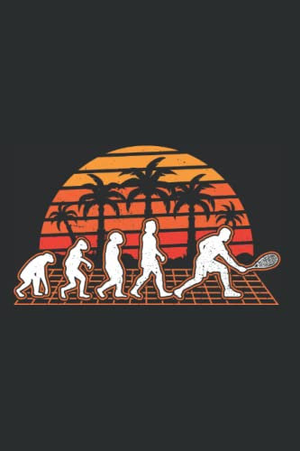 Tennis Notizbuch: Tennis Evolution Sunset Tennisspieler / 6x9 Zoll / 120 karierte Seiten Seiten