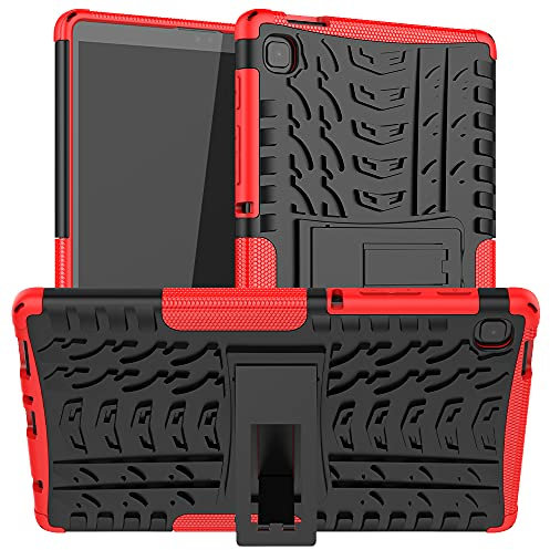 Kemocy Funda para Samsung Galaxy Tab A7 Lite SM-T220/T225/T227, Carcasa en PC y TPU con Soporte Protección para Samsung Galaxy Tab A7 Lite 8,7 Pulgadas 2021 Tablet,Rojo