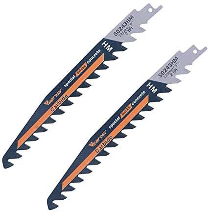 Vearter Reciprocating Saw Blade 2PCS 9 (225 mm) For Cutting Concrete, Concrete Blocks, Masonry Bricks.