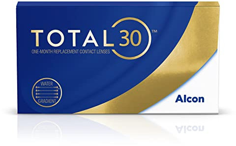 TOTAL30 Lentes de contacto de reemplazo mensual, Pack de 3, R 8.4 mm, D 14.2 mm, -01.00 Diopt
