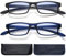 EYEURL 2er-pack Lesebrille Damen und Herren, Anti-blaue Computerbrille mit Federscharnieren,Lesebrille für Herren, rechteckig, leicht-2.25