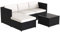 ZYLOYAL10 Gartenmöbel,Polyrattan Lounge-Sofagarnitur, Lounge-Gartenmöbel, Ecksofa, Couchgarnitur mit Sitz- und Rückenkissen, Lounge-Tisch mit Glasplatte (Black)
