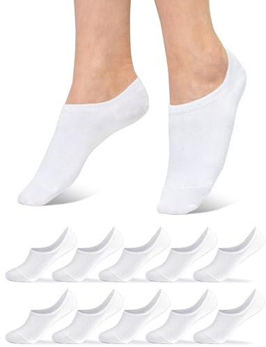 Occulto calzini fantasmini donna pacco da 10 (modello: Susi) bianco 39-42