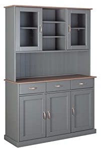 möbelando Buffet >Luzerna< (BxHxT 131 x 190 x 45 cm) in Grau/Sepia-braun