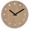 Natuhr Wanduhr Eiche unbehandelt Holz - Dots - geräuscharmes deutsches Uhrwerk, puristisch, modern, 30 cm Durchmesser