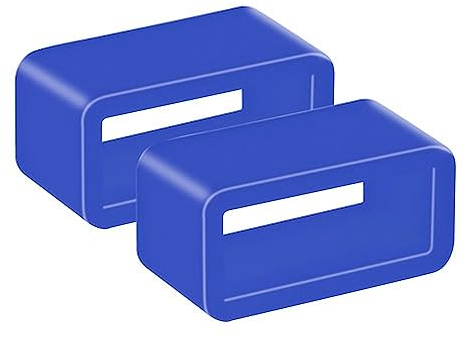 Taffstyle 2 Stück Uhren Armband Schlaufen Ersatzschlaufen Ersatz Ring Uhrenarmbänder Silikon Silikonuhr Armbanduhr Sport Uhr Farbige Sportuhr Set Blau Herren 20mm