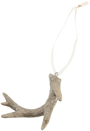 TOPPERFUN Hängende Elchornamente Hirsch-schlüsselanhänger Hirschgeweih-Ornamente Glitzernde Weihnachtsdekoration Hirschgeweih-Picks Geweih-baumschmuck Weihnachtsbaum Harz Requisiten