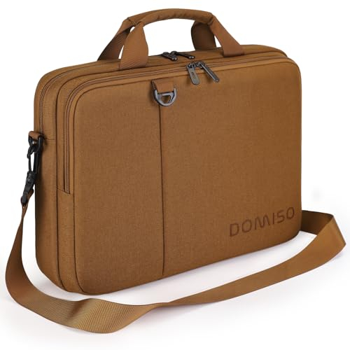 DOMISO 15,6 Pulgada Maletin Ordenador Portatil Funda Bolsa portatil Impermeable para 15.6 ASUS ZenBook Chromebook 15/HP Pavilion 15 Envy 15/ Ideapad ThinkPad/Legion 5 Gen 6,Marrón