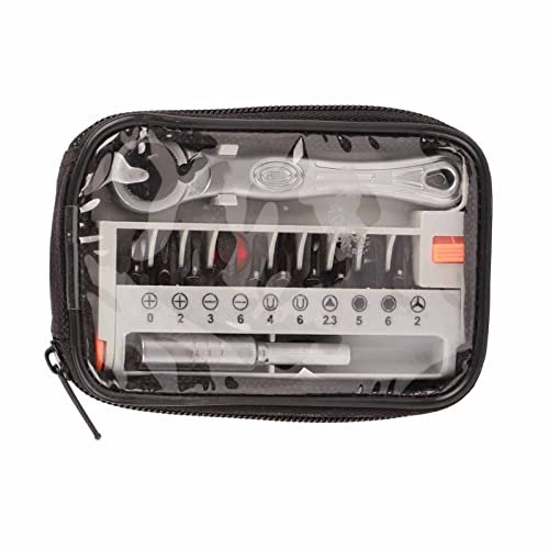 F&Y 12 en 1 portátil Mini 1 4 pulgadas Llave de carraca rápida y juego de puntas de destornillador, juego de micro trinquete, mini trinquete y kit de accesorios de broca, juego de llaves de trinquete,