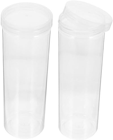 SHINEOFI Pencil Box 2Pcs Clear Plastic Pencil Case with Lid Cylinder Crayon Watercolor Pen Container Drawing Tool Storage Organizer for Classroom