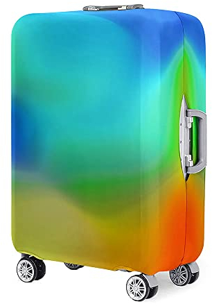 Mateju Kofferschutzhülle 18-32 Zoll Elastisch Kofferhülle, 3D Farbe Aurora Borealis Cover Reisekoffer Hülle Trolley Case Schutzhülle Luggage Cover Waschbare Staubdichte Kofferbezug (Aurora,L)
