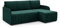 LIKMA Slim Ecksofa L-Form 208 cm Flaschengrün Moderne Sofas & Couches - Velvet Sofa mit Schlaffunktion - Schlafsofa mit Bettkasten - Wohnlandschaft mit Bettzeugbehälter Stoff: Trinity 38