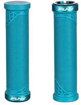 Funn Hilt JR Impugnature per Manubrio Mountain Bike con Morsetto Singolo a Bloccaggio, Impugnature Bloccanti per Manubrio da Bicicletta con Diametro Interno di 19 mm, Impugnature Brevi (Turchese)