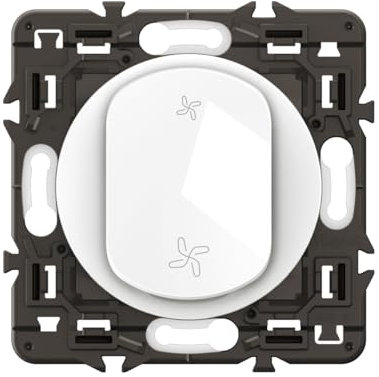 LEGRAND - Interrupteur Poussoir pour VMC - 6A - Commande Complète - Prêt à Installer à compléter avec une Plaque - Blanc