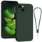 Andwing For iPhone 13 Case Silicone Case Soft Ultra Phone Case Slim Protective Shockproof Cover Scratch-Resistant Microfiber Lining, 6.1?Midnight Green?