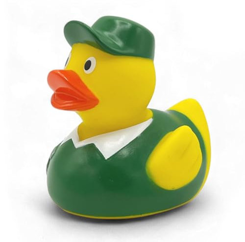 Quietscheente Heinz Handwerker, eine original Badeente von SUPERLOTTI®, der Qualitätsmarke für Kinder! Nur echt in der Apfelbox!