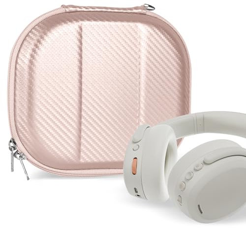Geekria NOVA Headphones Case for Foldable, Replacement Hard Shell Travel Carrying Bag with Cable Storage Compatible with Bose QC Ultra II, JBL Tour ONE M3, Skullcandy Crusher ANC (Rose Gold)