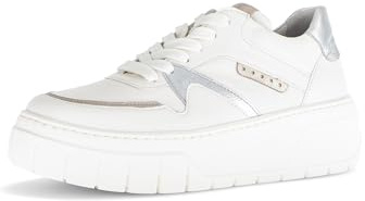 Gabor Damen Low-Top Sneaker, Frauen Halbschuhe,Best Fitting,straßenschuhe,Strassenschuhe,Sportschuhe,Latte/Puder/Silber,42.5 EU / 8.5 UK
