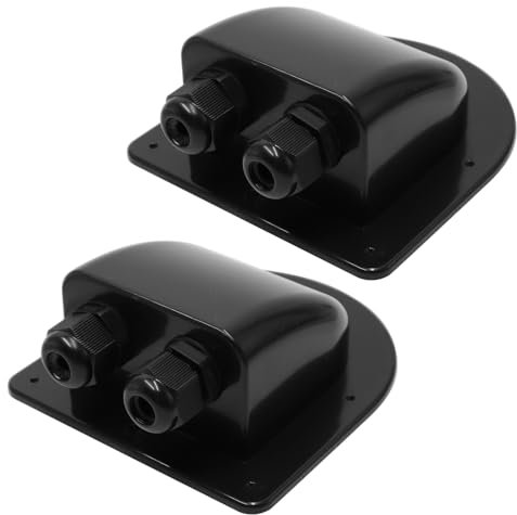 GOIYZTTR 2 Pezzi Passacavo Solare Impermeabile IP68 Pressacavo Solare Ingresso Cavo Nero ABS Doppio Entrata del Cavo per Camper e Caravan Pannello Solare
