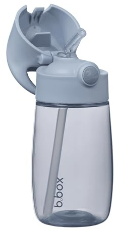 b.box Drink Bottle Jnr | Easy Grip Bottle and Leakproof Lid | Cool Modern Child Friendly Design, Freeflow Silicone Straw| 380ml