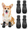 Hundeschuhe Hundestiefel 4 Stück Pfotenschutz wasserdichte rutschfeste Hundesocken Hunde Schuhe Outdoorfür kleine, mittlere und große Hunde mit verstellbarem Riemen